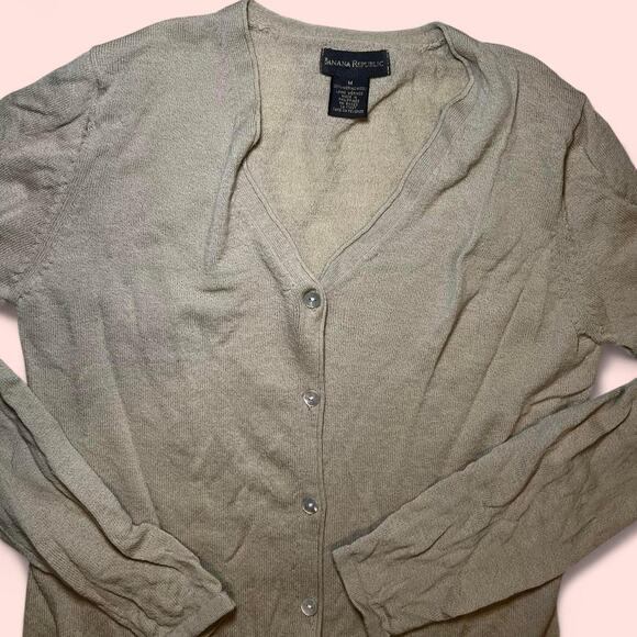 Banana republic tan cardigan 100 - Picture 2 of 4
